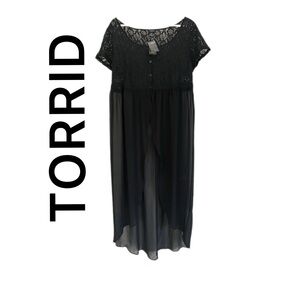 NWT TORRID Lace/Chiffon Maxi Kimono 0X